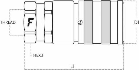Pièces agricoles - Hydraulique - Coupleur face plane fem 3/4BSP