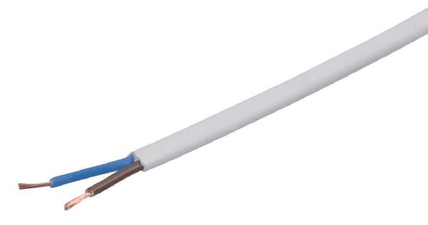 Pièces agricoles - Electricité - Câble 2x0,75 mm², blanc, PVC