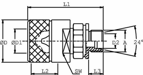 Pièces agricoles - Hydraulique - Coupleur à visser mâle M52x200