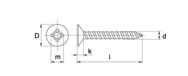 Pièces agricoles - Fasteners - Vis auto-perforante 4.8x9.50mm PZ2, DIN 7982C Kramp