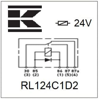 Pièces agricoles - Eclairage - Mini relais 24V, inverseur, 30A/40A, diode, sans support