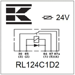Pièces agricoles - Eclairage - Mini relais 24V, inverseur, 30A/40A, diode, sans support