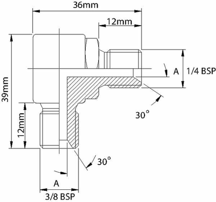 Pièces agricoles - Hydraulique - Union mâle BSP1/2 - MC1/2-90°