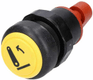 Interrupteur poussoir, relevage, rond, jaune