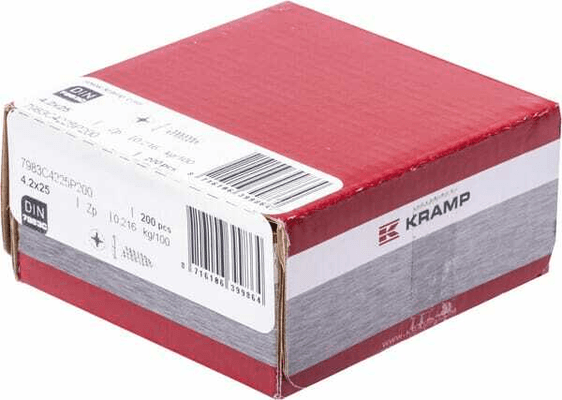 Pièces agricoles - Fasteners - Vis auto-perforante 4.2x25mm PZ2, DIN 7983C Kramp