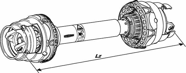 Pièces agricoles - Transmission - Cardan grand angle sans mâchoire WWE 2280 L: 1210mm, Walterscheid