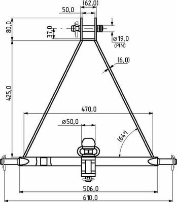 Pièces agricoles - Tracteur pièce adaptable - Barre à trous et rotule 3 points Cat. 1