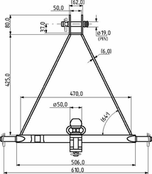 Pièces agricoles - Tracteur pièce adaptable - Barre à trous et rotule 3 points Cat. 1