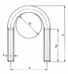 Pièces agricoles - Fasteners - Etrier en U M12, 88,9mm - 3"