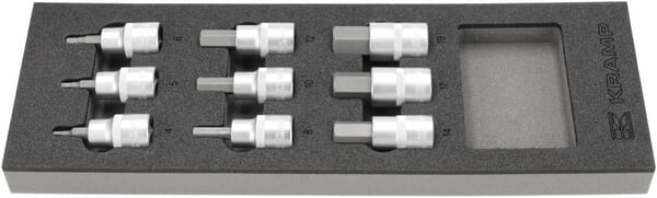Outils - Outils divers - Jeu de douilles hexagonales 1/2" 9 pièces