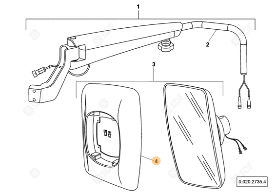 Pièces agricoles - Cabine et structure - RETROVISEUR