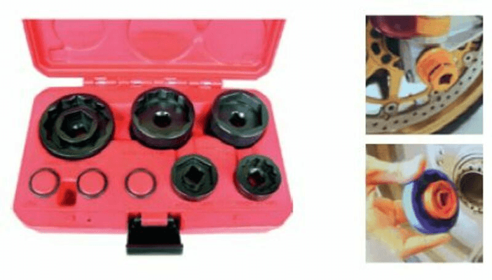 Pièces Quad & Motos - Outillage - Coffret de 5 douilles d'axe de roue JMP universel 28 à 55mm