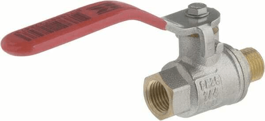 Pièces agricoles - Hydraulique - Vanne à bille BSP femelle/mâle 1/4" + poignée SS