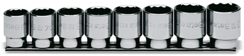 Coffret 8 douilles BETA 1/2'' 12 pans sur support