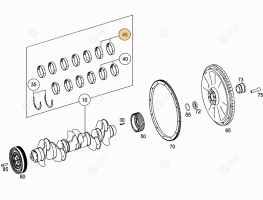 Pièces agricoles - Pieces moteur - coussinet (en bronze) STANDARD