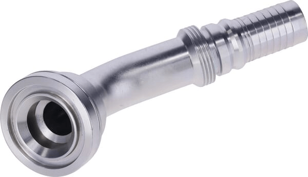 Pièces agricoles - Hydraulique - Raccord à sertir 4SH-DN25 avec flasque ø54,0 mm 45°