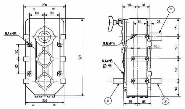 Pièces agricoles - Transmission - Boitier D732A 1:1,9