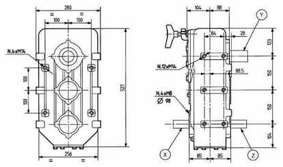 Pièces agricoles - Transmission - Boitier D732A 1:1,9
