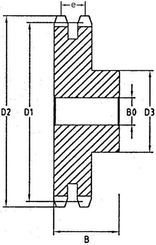 Pièces agricoles - Transmission - Pignon Duplex 25 dents chaîne 1/2" 08 B-2 Kramp