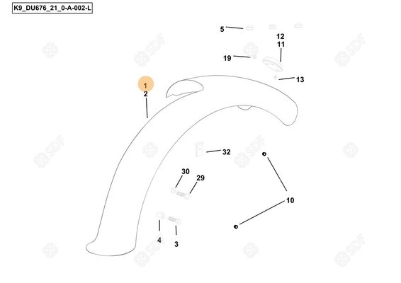 Pièces agricoles - Cabine et structure - RH FENDER - LBG