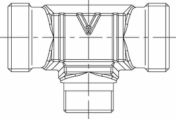 Pièces agricoles - Hydraulique - Té 18L-18L-10L