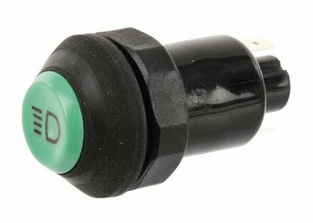 Pièces agricoles - Electricité - Interrupteur à poussoir, phares, rond, vert