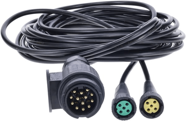 Pièces agricoles - Eclairage - Jeu de câbles 5m, fiche 13 pôles -2x connecteur 5 pôles