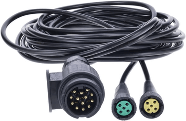Pièces agricoles - Eclairage - Jeu de câbles 5m, fiche 13 pôles -2x connecteur 5 pôles