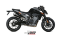 Silencieux MIVV Delta Race inox noir/casquette carbone KTM 790 Duke