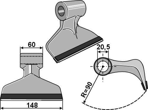 Pièces agricoles - Aménagements paysagers - Hammer flail PTA coated, suitable for Humus
