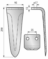 Pièces agricoles - Travail du sol - Dent de herse rotative p/Morra