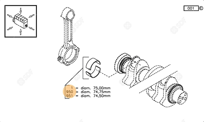 Pièces agricoles - Pieces moteur - COUSSINET Deutz-Fahr origine