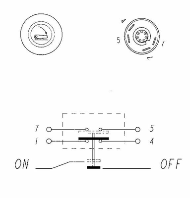 Pièces agricoles - Electricité - Interrupteur poussoir, abaissement du relevage, rond, vert