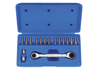 Outils - Outils divers - Coffret clé à cliquet porte-embout + 13 embouts