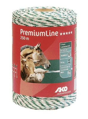 Pièces agricoles - Cloture,Jardin & Sylviculture - Fil Premium blanc/vert 250m