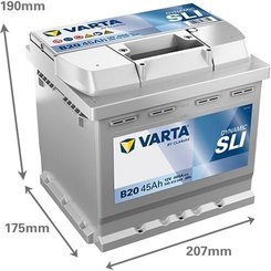 Pièces agricoles - Eclairage - Battery 12V 45Ah 400A B20 VARTA Dynamic SLI