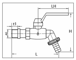 Pièces agricoles - Hydraulique - Robinet polyamide sans givre 1/2"
