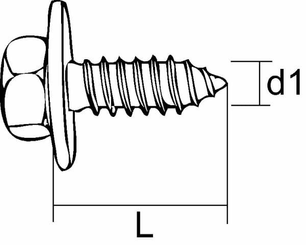 Pièces agricoles - Fasteners - Vis auto-perforante 8x25mm,tête hexagonale de 18 mm, DIN 6901 Kramp