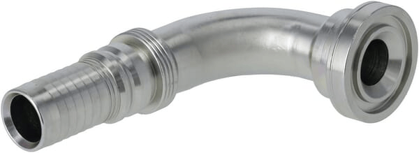 Pièces agricoles - Hydraulique - Raccord à sertir 4SH-DN25 avec flasque ø47,6 mm 90°