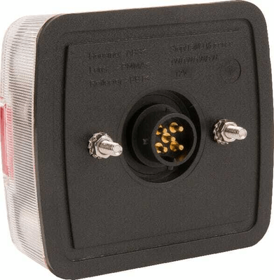 Pièces agricoles - Eclairage - Feu arrière LED, 1W, carré, 12V, 106x100x98mm, 5 fiches, 18 LED's, gopart