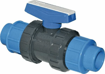 Pièces agricoles - Hydraulique - Vanne à bille PE cpl. PVC 20mm