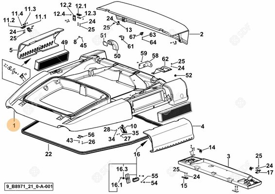 Pièces agricoles - Cabine et structure - TOIT OUVRANT