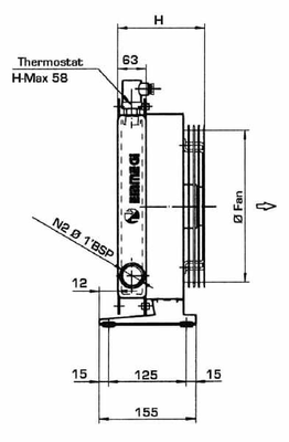 Pièces agricoles - Hydraulique - Refroidisseur d'huile (12 V) 38-50'C 2015K-12-2-01