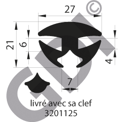 Pièces agricoles - Joints vitre - ENSEMBLE PROFIL A CLE