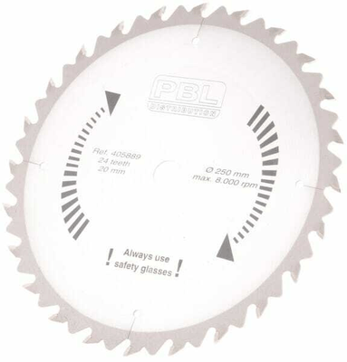 Pièces agricoles - Jardin et forêt pièce adaptable - Lame de scie 250x20x2mm 24 dents carbure Widia
