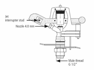 Pièces agricoles - Hydraulique - Arroseur-can. rég. V80 mâ 1/2"