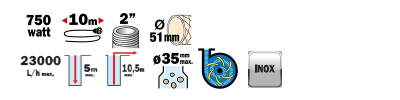 Materiels - Pompe - POMPE IMMERGEE VORTEX 750W