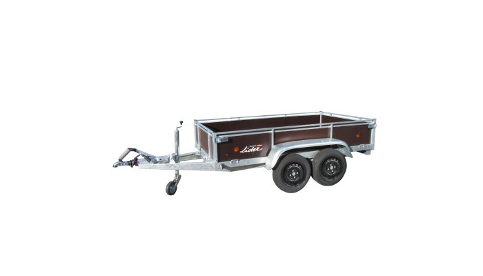 Materiels - Remorque voiture - REMORQUE COTES BOIS 251x133x40 freinée jantes noires 2 essieux PTAC : 1300 kg