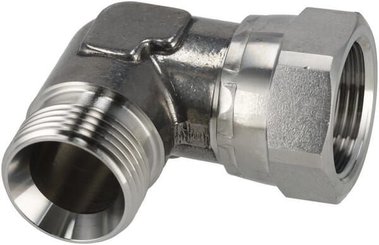 Pièces agricoles - Hydraulique - Raccord coudé M/F 1" BSP SS