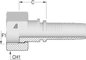 Pièces agricoles - Hydraulique - Raccord face plane DN25-1"BSP